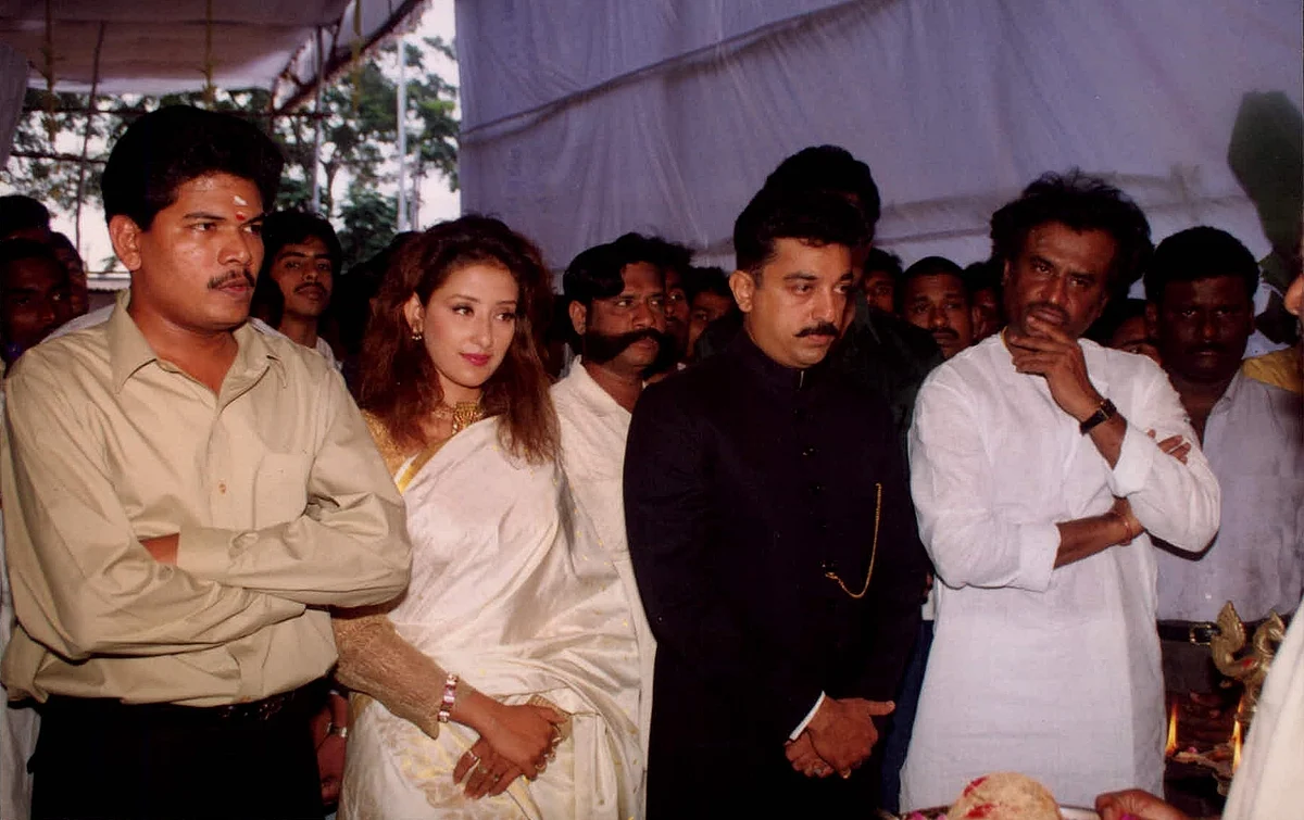 Rajinikanth, Kamal Haasan, Shankar and Manisha Koirala