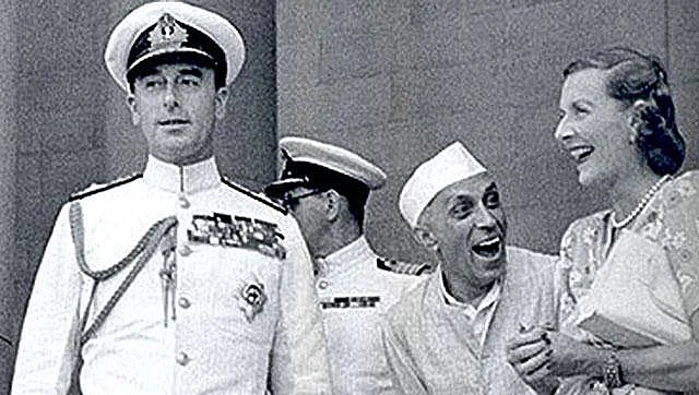 Jawaharlal Nehru, Edwina and Louis Mountbatten