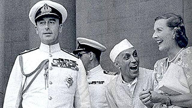 Jawaharlal Nehru,  Edwina and Louis Mountbatten 