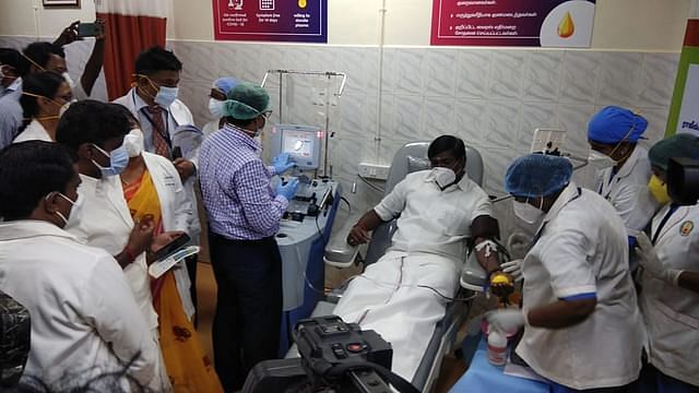 பிளஸ்மா தானம் வழங்கும் எம்.எல்.ஏ