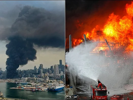 Lebanon: வான் நோக்கிப் பரவிய கரும்புகை... பெய்ரூட் துறைமுகத்தில் மீண்டும் தீ விபத்து!