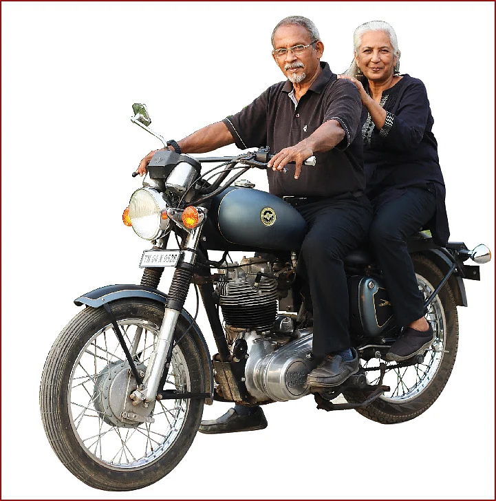 அறுபதிலும் அசத்தும் புல்லட் தம்பதி!