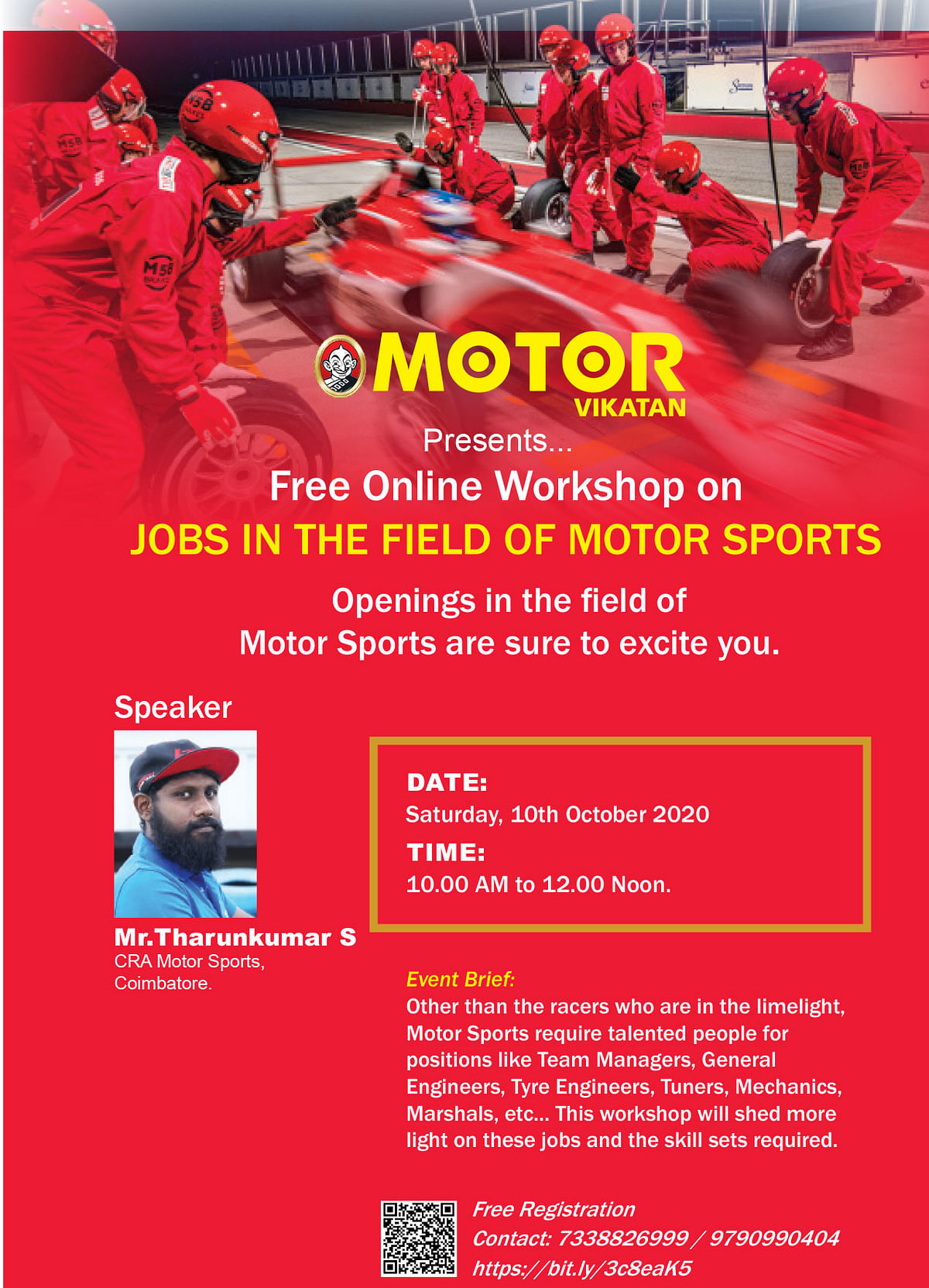 MOTOR VIKATAN : Free Online Workshop on Jobs in the field of Motor Sports  