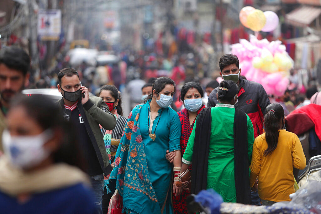 Indians wearing face masks