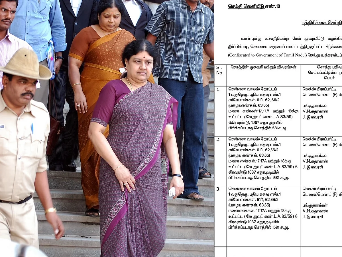 சென்னை: இளவரசி, சுதாகரனுக்கு சொந்தமான 6 சொத்துகள் அரசுடைமையாக்கப்பட்டன! - ஆட்சியர் நேரில் ஆய்வு