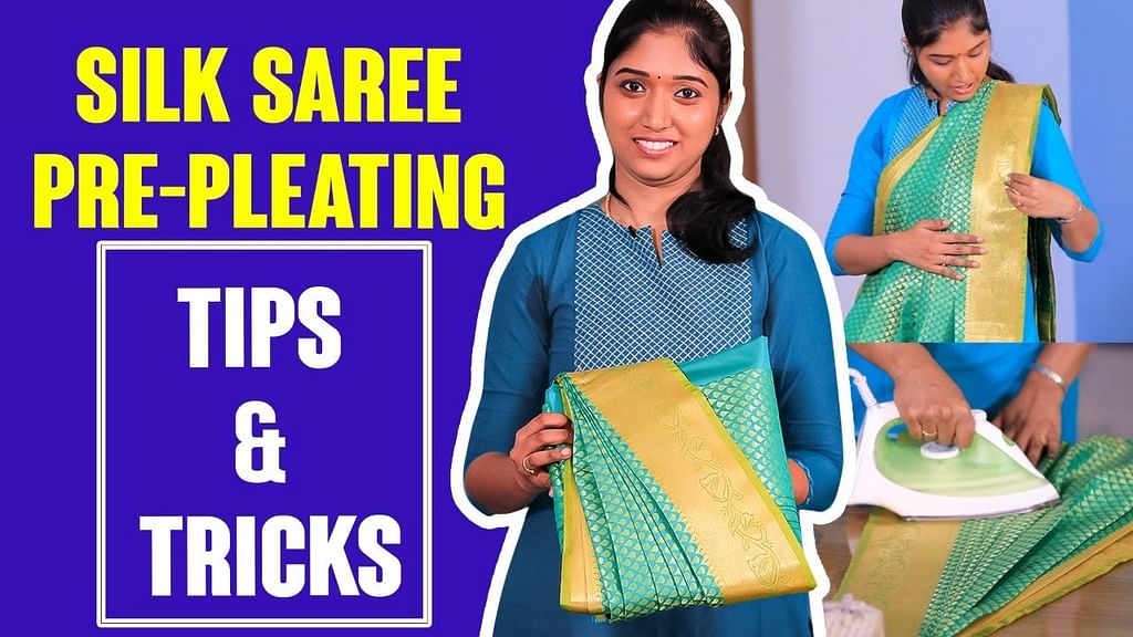 Saree Pre-pleating🥻& Box folding | Easy techniques for beginners  💯🤩#trending #saree #beauty #video - YouTube