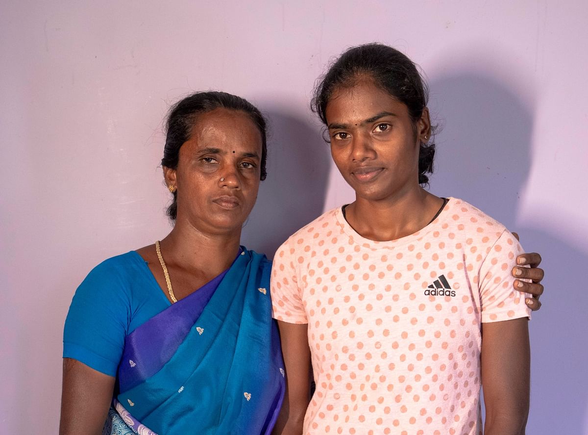 Dhanalakshmi with her mother 
