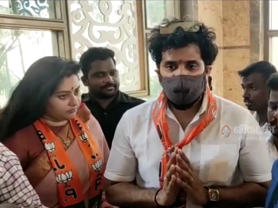 `` வேட்பாளரே வரலைன்னா நாங்க எப்படி பிரசாரம் பண்றது” - பாஜக பிரசாரத்தில் கடுப்பான நமீதா!
