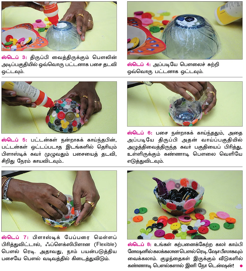 கலர்ஃபுல் பட்டன்களில் கலக்கலான பௌல்!
