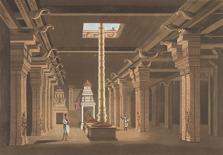1798 மதுரைக் கோயிலின் உட்புறத் தோற்றம்