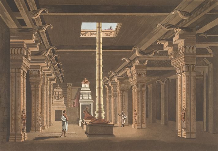 1798 மதுரைக் கோயிலின் உட்புறத் தோற்றம்