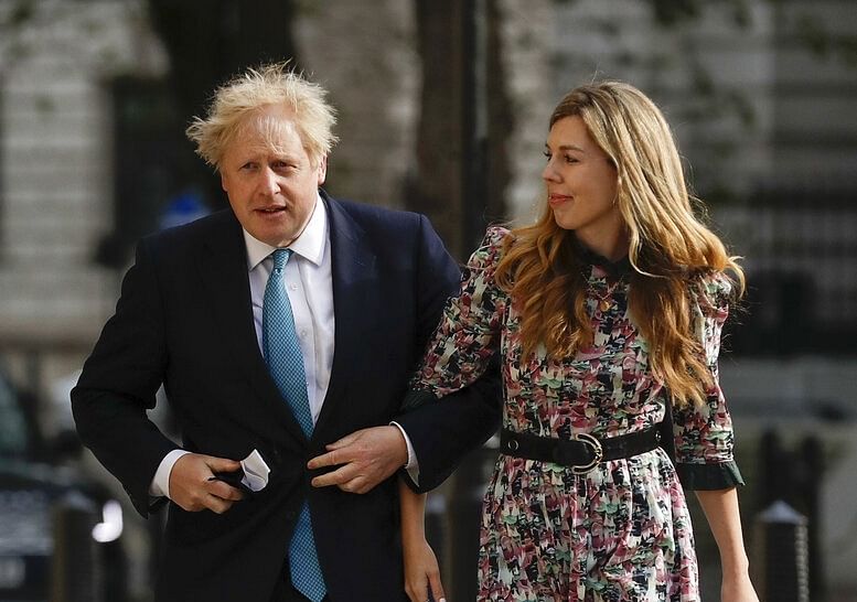 Boris Johnson with his partner Carrie Symonds