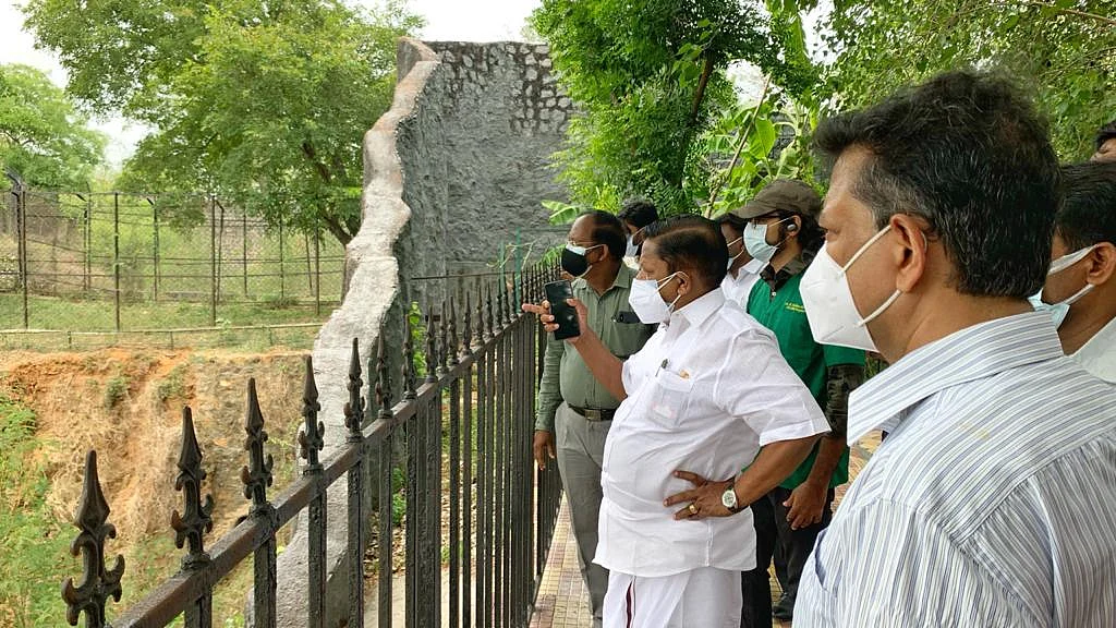 தமிழக வனத்துறை அமைச்சர் ராமச்சந்திரன் ஆய்வு