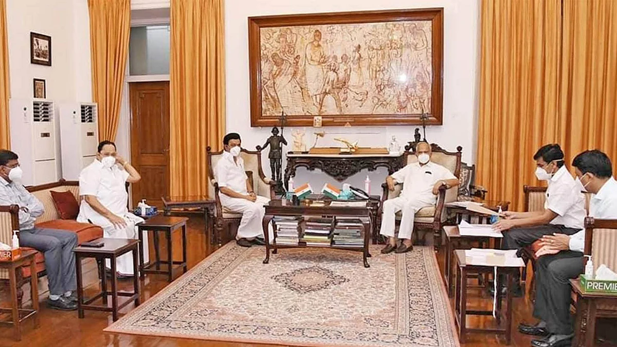 பன்வாரிலால் புரோஹித் - ஸ்டாலின் சந்திப்பு