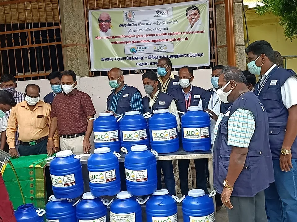 பயோ டீசலாக மாறும் பயன்படுத்தப்பட்ட எண்ணெய்; புது முயற்சியில் மதுரை மீனாட்சியம்மன் கோயில்!