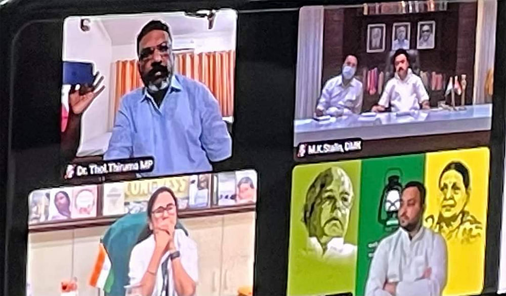 இணைய வழியாக எதிர்க்கட்சிகளின் ஆலோசனைக்கூட்டம்