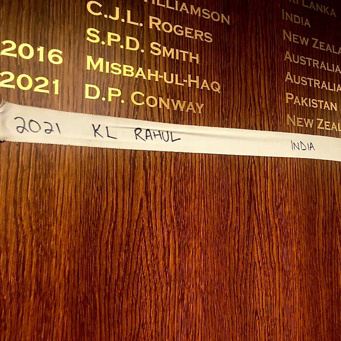 Lord's honours board