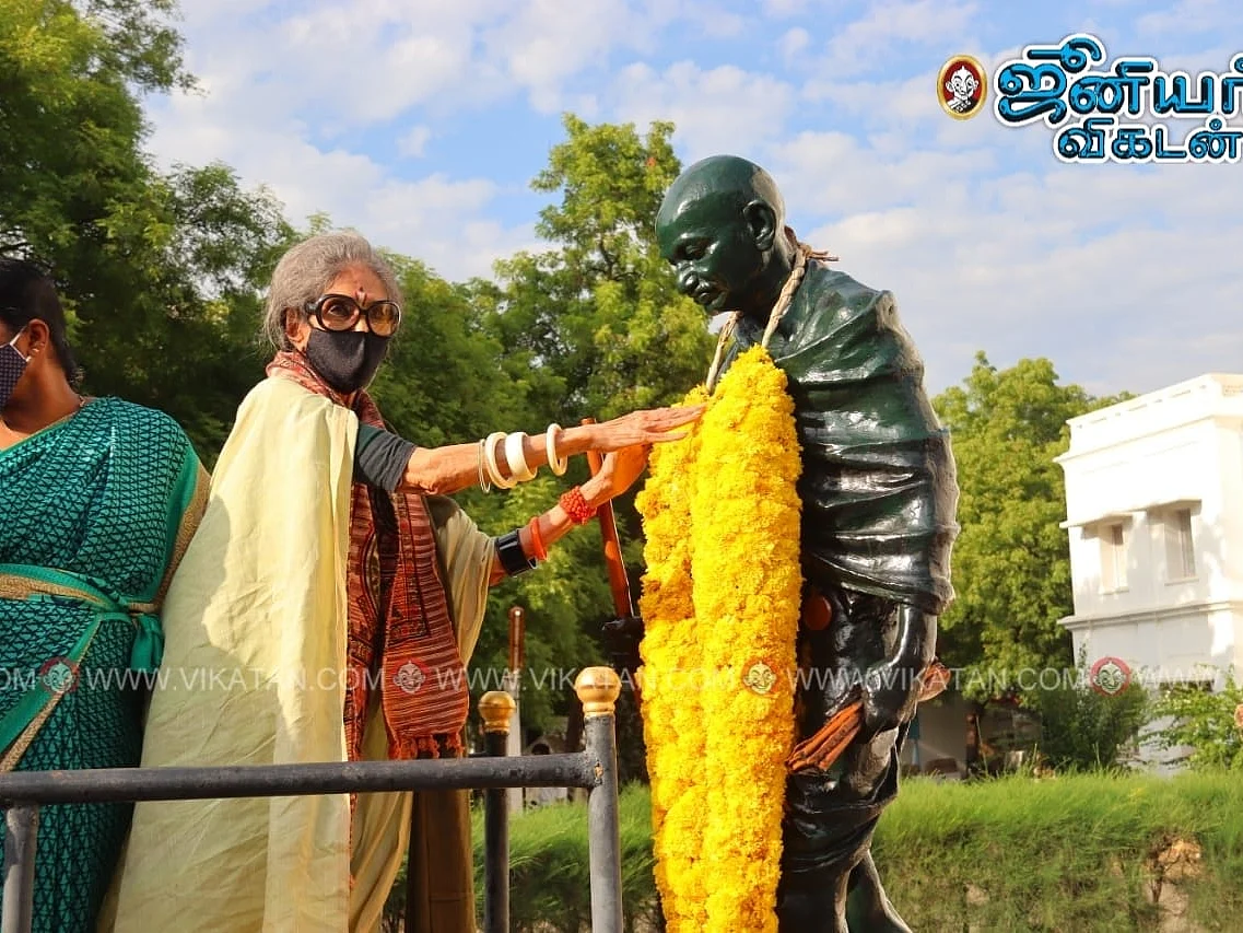 ``மதுரை என் தாய் நிலம்; இங்கு நான் ஆசீர்வதிக்கப்பட்டவளாய் உணர்கிறேன்!" - காந்தியின் பேத்தி தாரா