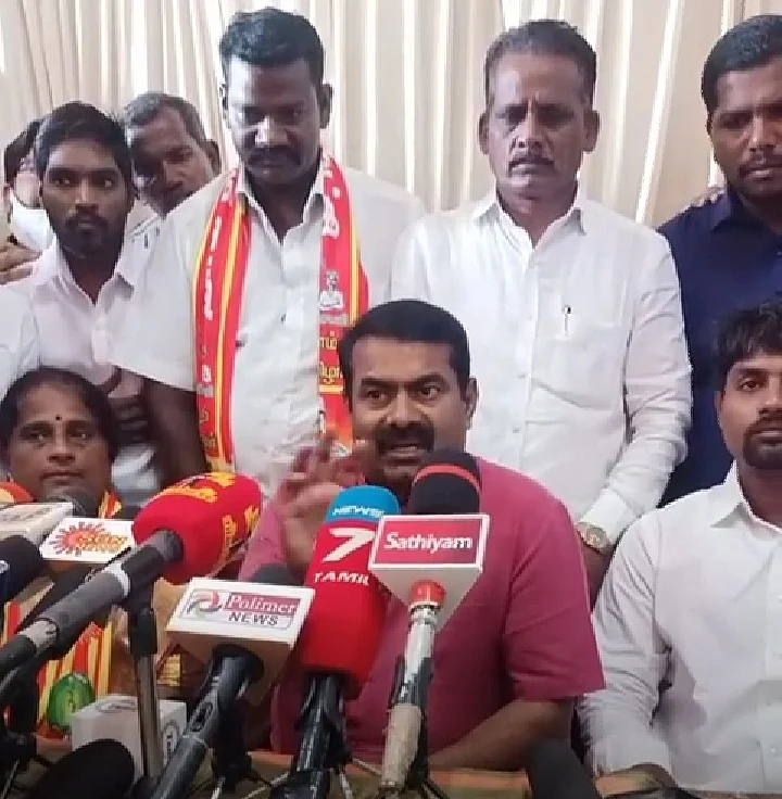செய்தியாளர்கள் சந்திப்பில் சீமான்
