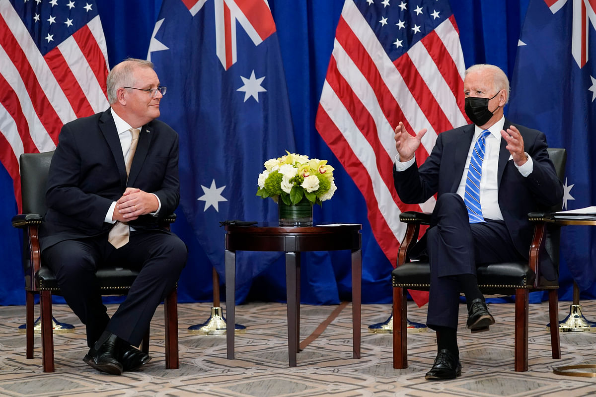 President Joe Biden meets with Australian Prime Minister Scott Morrison