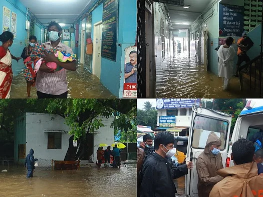 தாம்பரம் அரசு மருத்துவமனைக்குள் புகுந்த மழைநீர்... அவதிக்குள்ளான நோயாளிகள்!