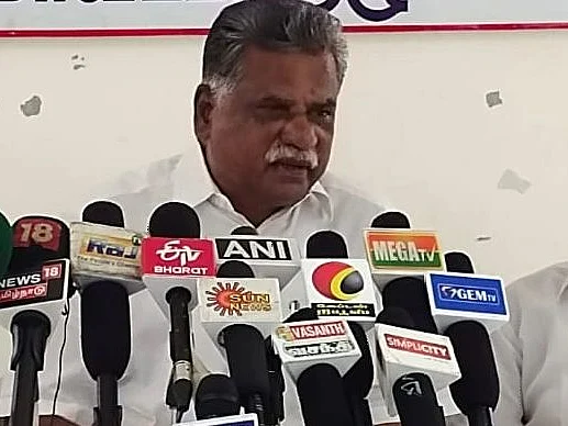 ``கொள்கை ரீதியாகத்தான் திமுக-வை ஆதரிக்கிறோம், ஆனால்..!" - கோவையில் முத்தரசன் பேச்சு