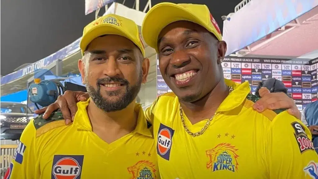 Dwayne Bravo and MS Dhoni