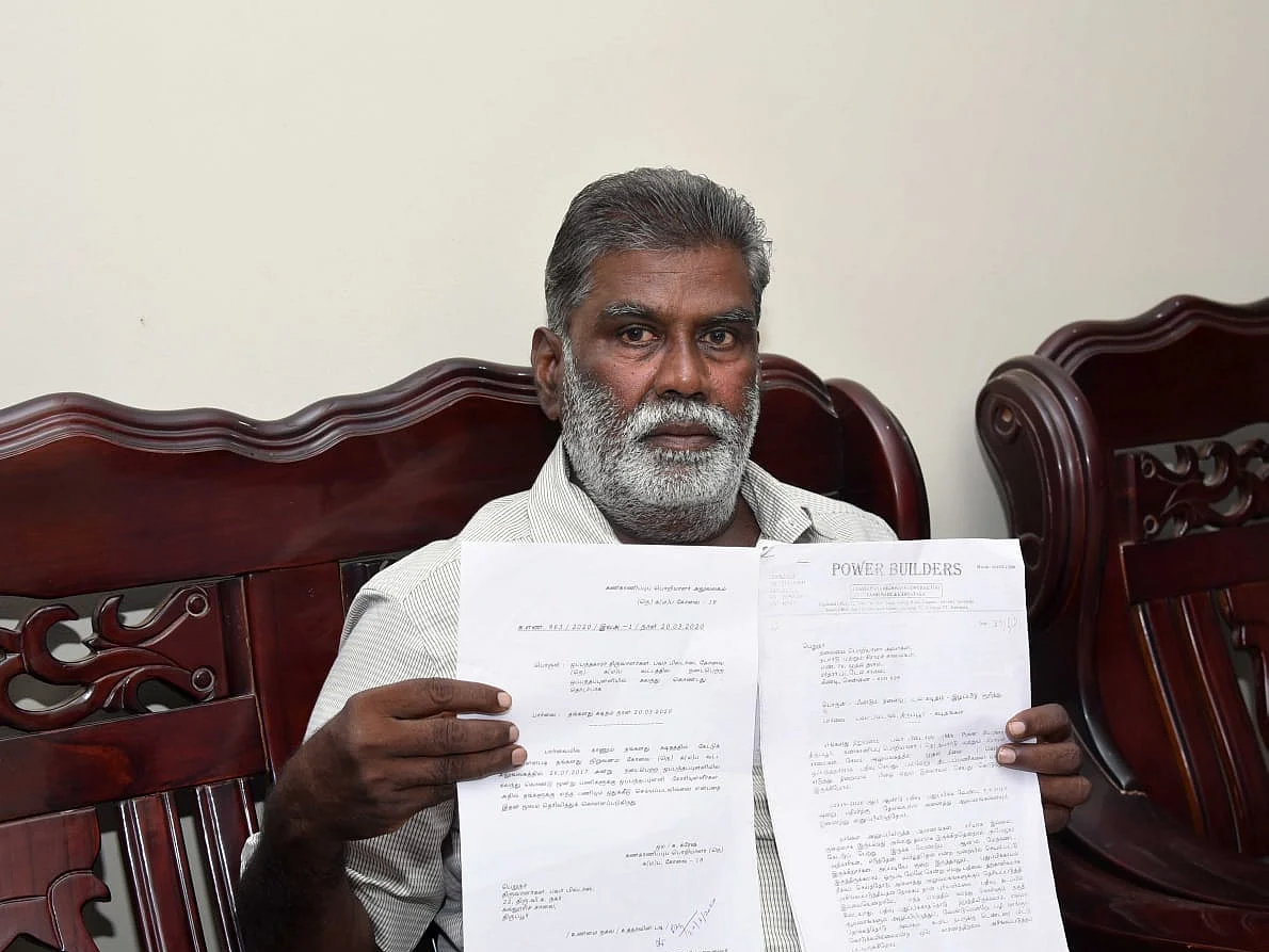 `ஒரு கோடி ரூபாய் நஷ்ட ஈடு வேண்டும்!’ - அரசுக்குக் கடிதம் எழுதிய திருப்பூர் கான்ட்ராக்டர்