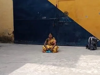 `கையூட்டு கொடுத்தால் மட்டுமே அனுமதிக்கிறார்கள்!’ - திண்டுக்கல் சிறை முன்பு கைதியின் மனைவி தர்ணா