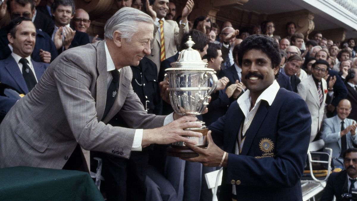 Kapil Dev with the 1983 World Cup