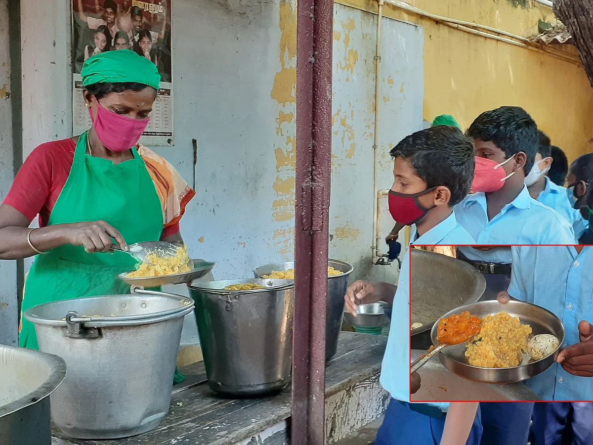 `சத்துணவு மட்டுமல்ல... கூடுதலாகக் கூட்டு, பொரியலும் உண்டு!' - அசத்தும் எஸ்.பி.கே பள்ளி ஆசிரியர்கள்!