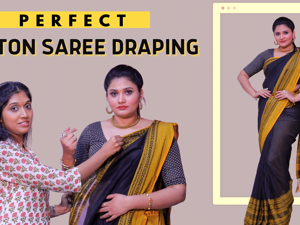 How to Drape Cotton Saree Perfectly in 5 Mins | Easy Saree Draping Tutorial | Say Swag