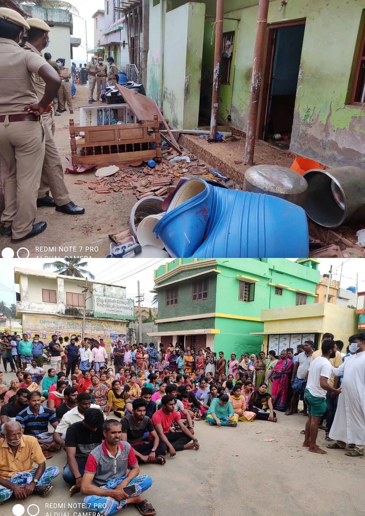 அடித்து நொறுக்கப்பட்ட பாத்திமாவின் வீடு, மறியல் செய்த பொதுமக்கள்
