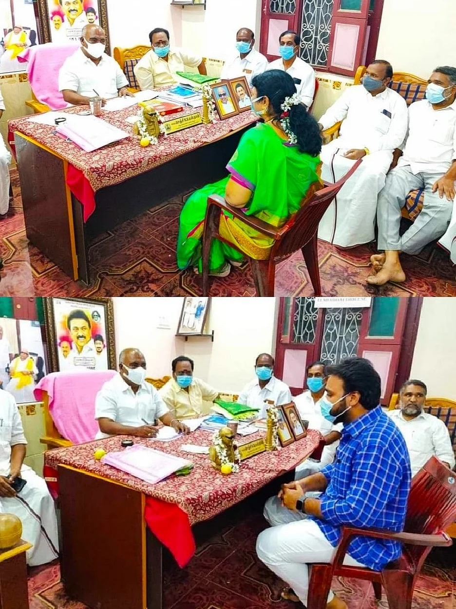 மனைவி மற்றும் மகனை நேர்காணல் செய்யும் அமைச்சர் மஸ்தான்