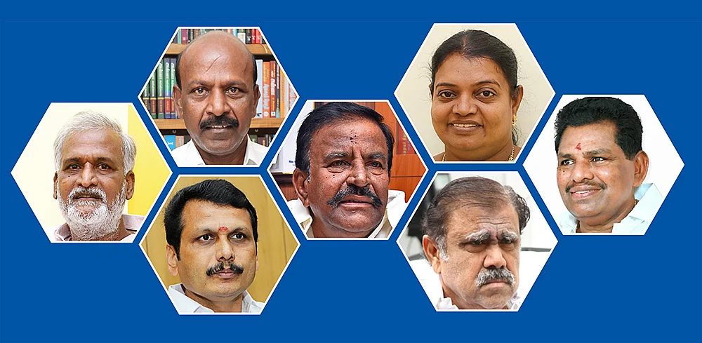 சேகர் பாபு, மா.சுப்பிரமணியன், செந்தில் பாலாஜி, கே.என்.நேரு, கீதா ஜீவன், ஐ.பெரியசாமி, அனிதா ராதாகிருஷ்ணன்