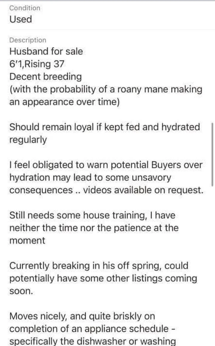 husband for sale