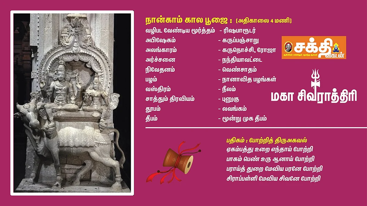 மகா சிவராத்திரி - நான்காம் கால பூஜை