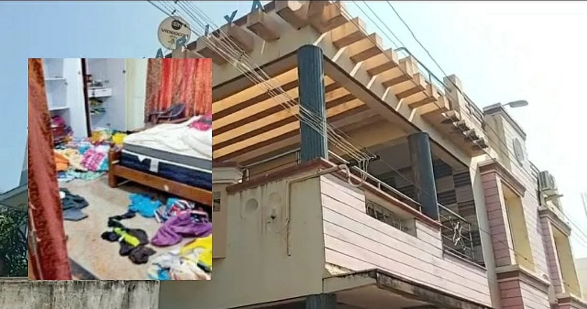 கொள்ளை சம்பவம் நடைபெற்ற வீடு