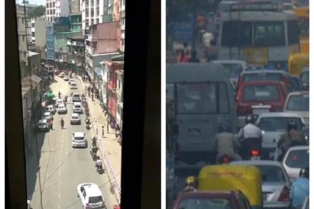 கார்களும் பைக்குகளும் தனித் தனி லேன்களில்...