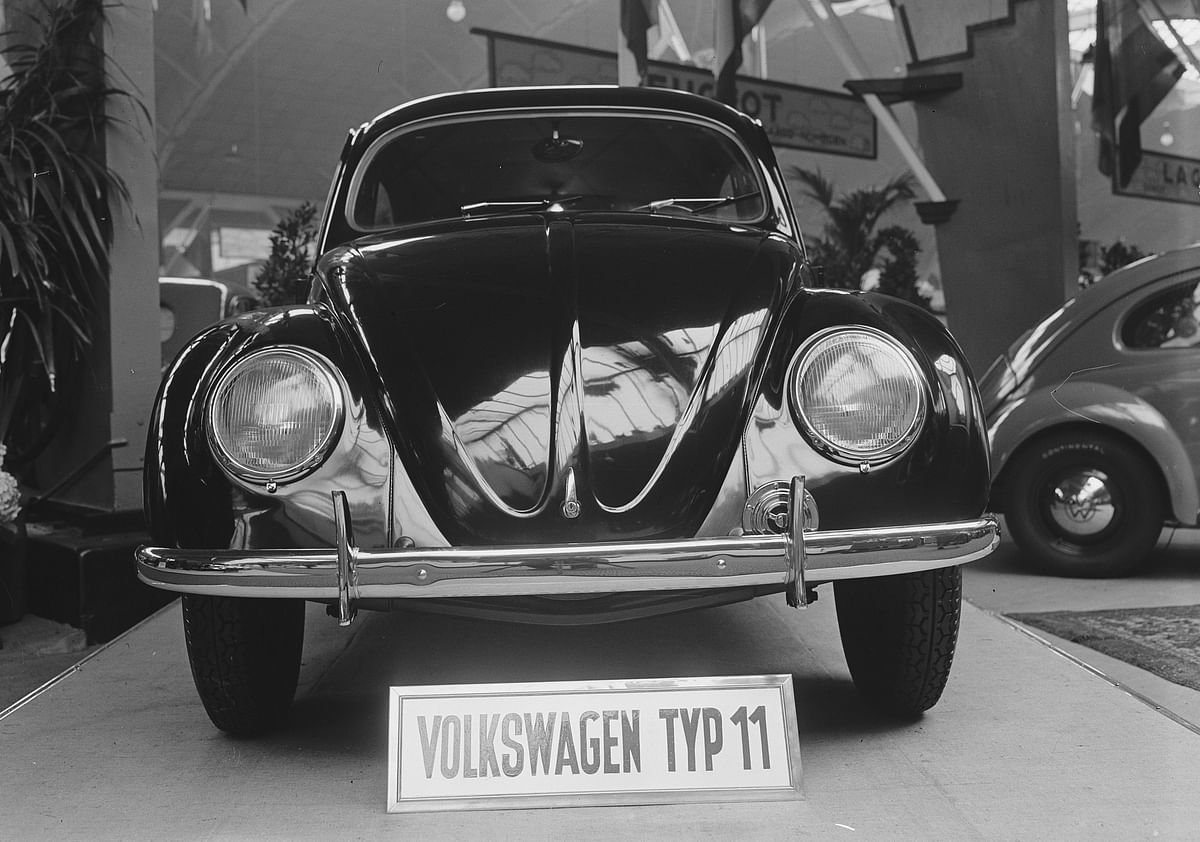 Early postwar export Volkswagen with 1131cc engine marketed as Type 11 at the 1948 Amsterdam International Autoshow AutoRAI)