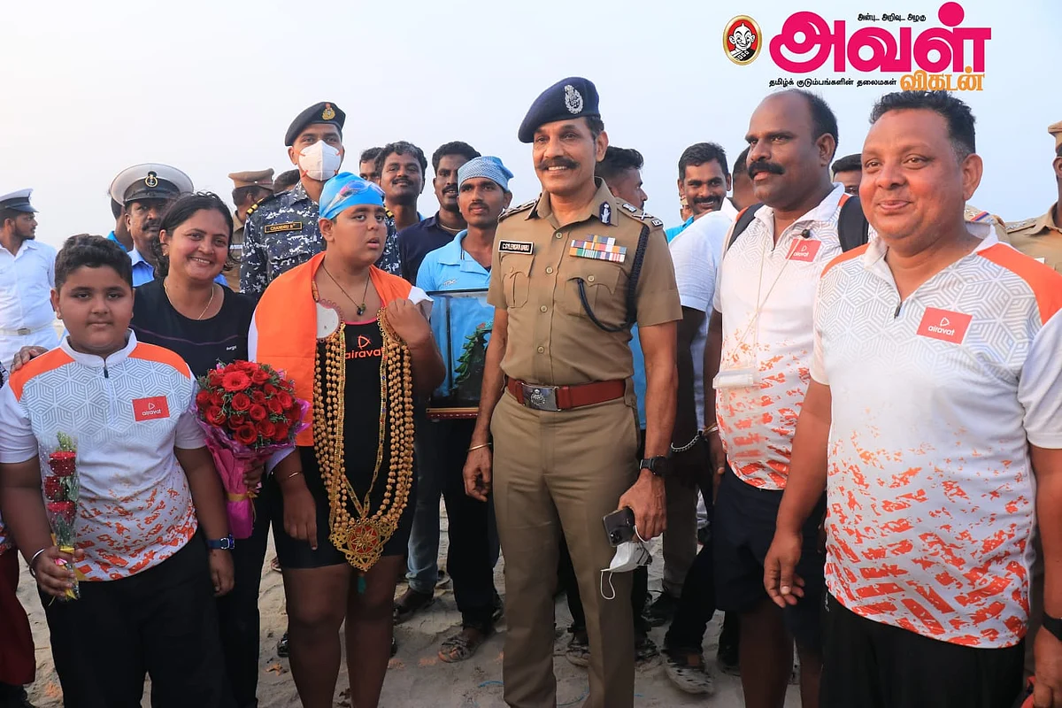 சாதனை படைத்த சிறுமியுடன் டி.ஜி.பி சைலேந்திரபாபு