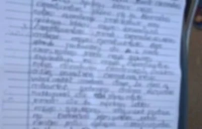 மாணவி எழுதிய கடிதத்தின் ஒருபகுதி