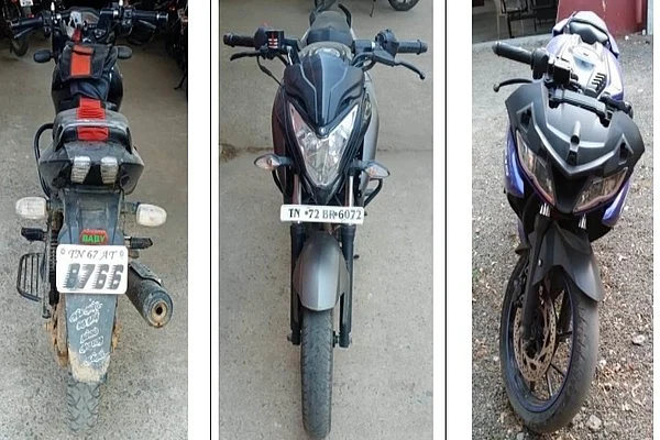 பறிமுதல் செய்யப்பட்ட பைக்குகள்