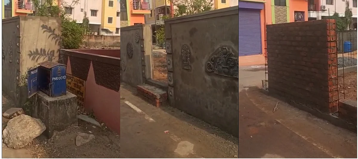 கட்டப்பட்டுள்ள சுற்றுச்சுவர்
