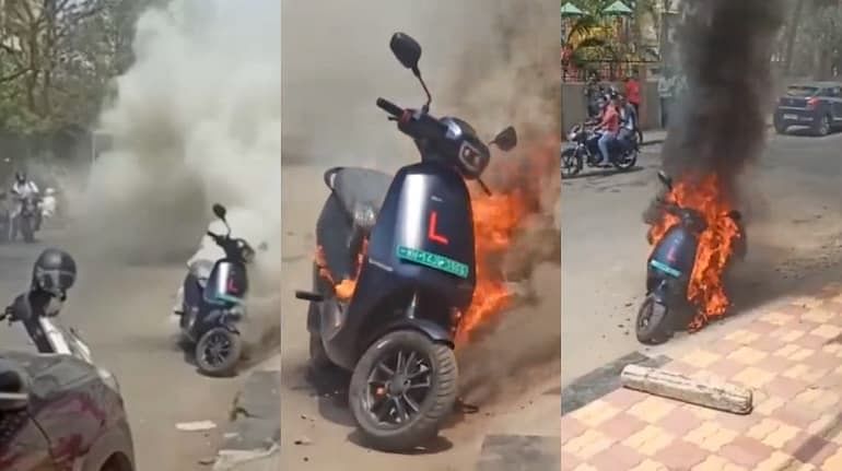 Ola scooter catches fire