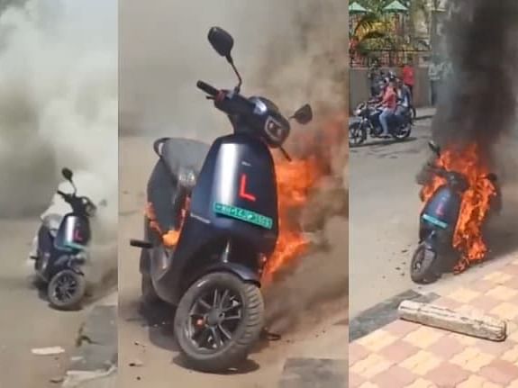 Ola scooter catches fire