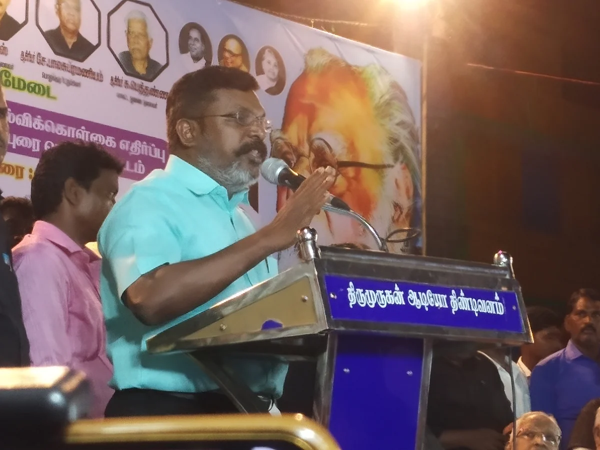 ``ஆர்.எஸ்.எஸ் கொள்கையைத் தீர்மானிக்கும்; அதை பாஜக நடைமுறைப்படுத்தும்" - திருமாவளவன்