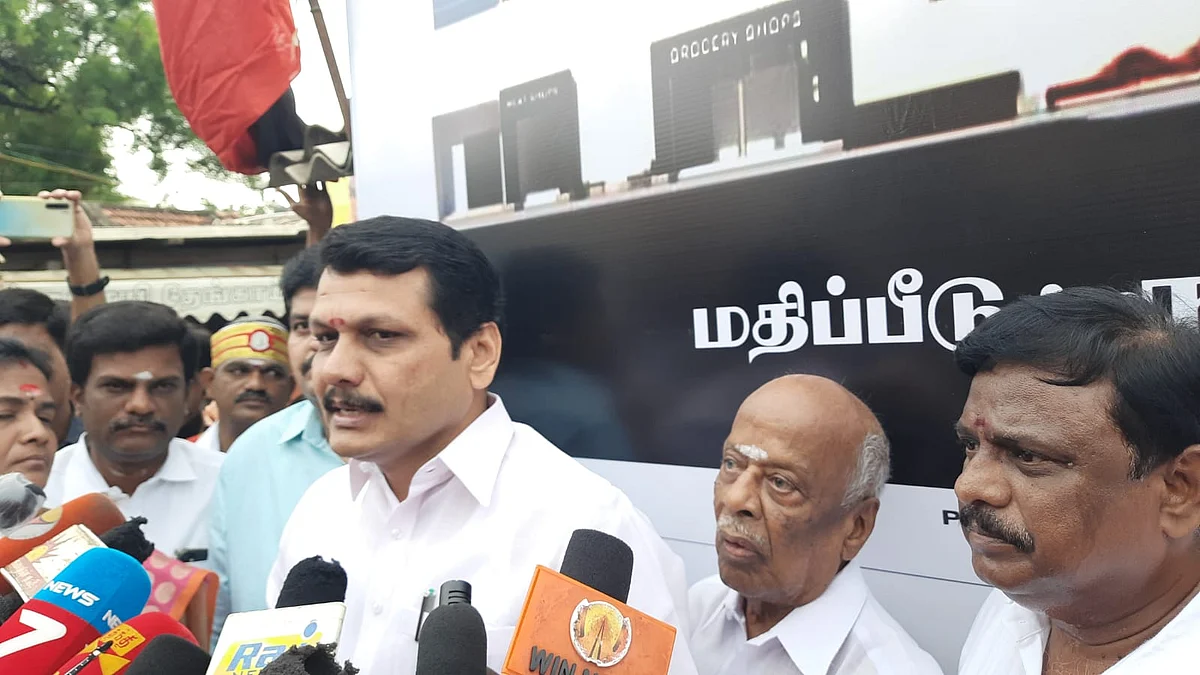 பேட்டியளிக்கும் செந்தில் பாலாஜி