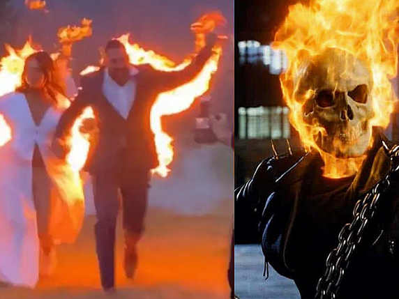 Viral Video: Ghost Rider போல நடந்து வரும் மணமக்கள்; ரிசப்சன் வீடியோவைக் கண்டு அதிர்ந்த மக்கள்!
