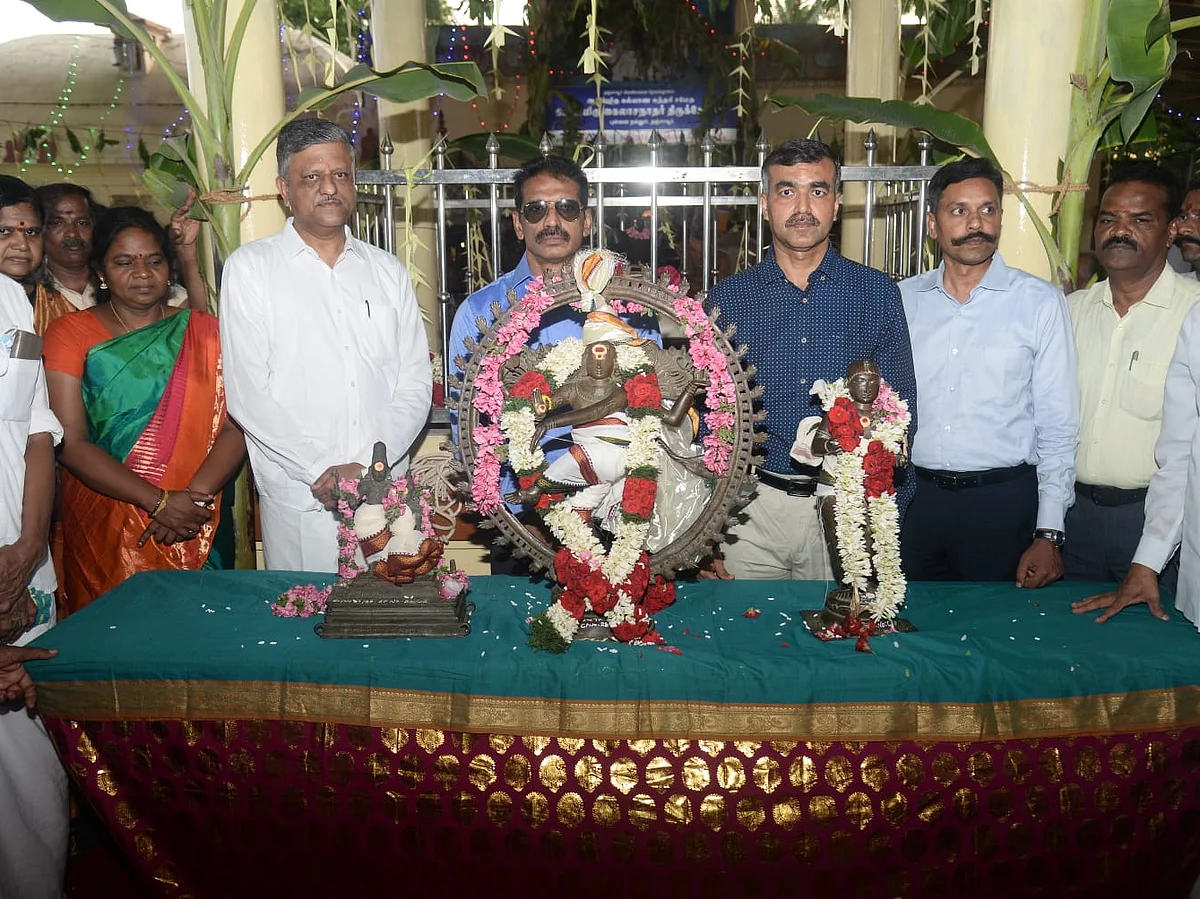 அமெரிக்கா டு தஞ்சாவூர்: 45 ஆண்டுகளுக்குப் பின் மீட்கப்பட்ட ஐம்பொன் நடராஜர் சிலைக்கு உற்சாக வரவேற்பு!